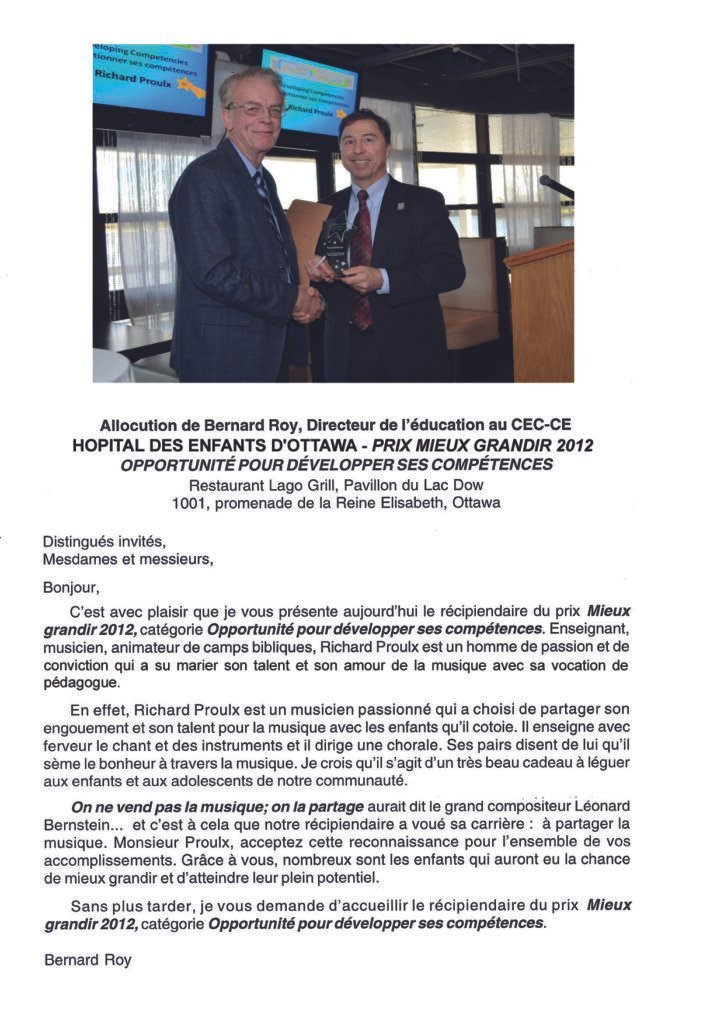 Lettre d’appréciation