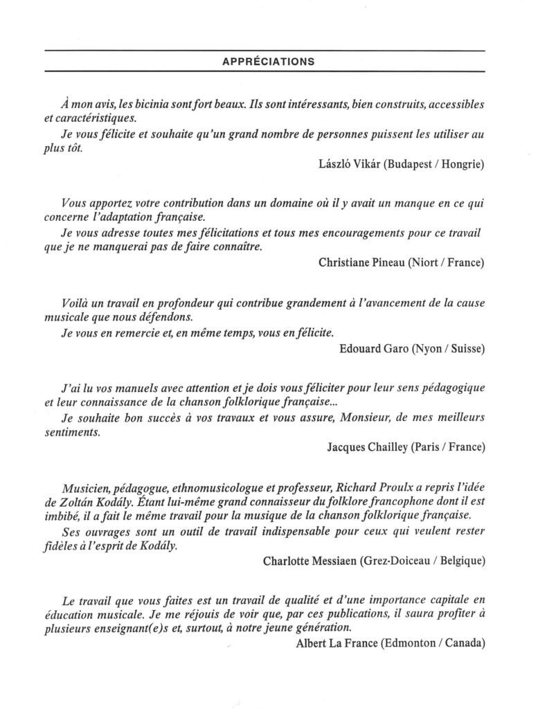 Appréciations