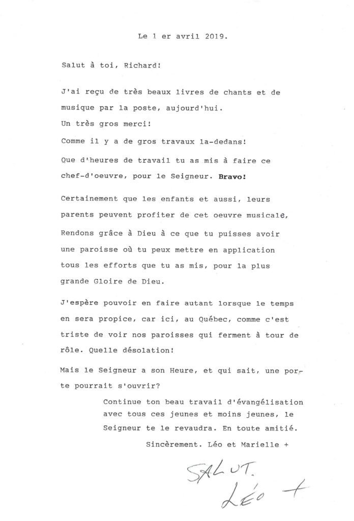 Lettre de Léo